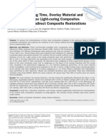 Influence of Curing Time, Overlay Material and Thickness On Three Light-Curing Composites Used For Luting Indirect Composite Restorations