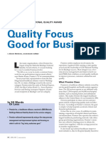Quality Focus Good For Business: Malcolm Baldrige National Quality Award