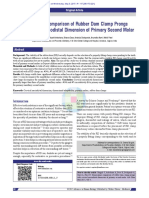 Dimensional Comparison of Rubber Dam Clamp Prongs