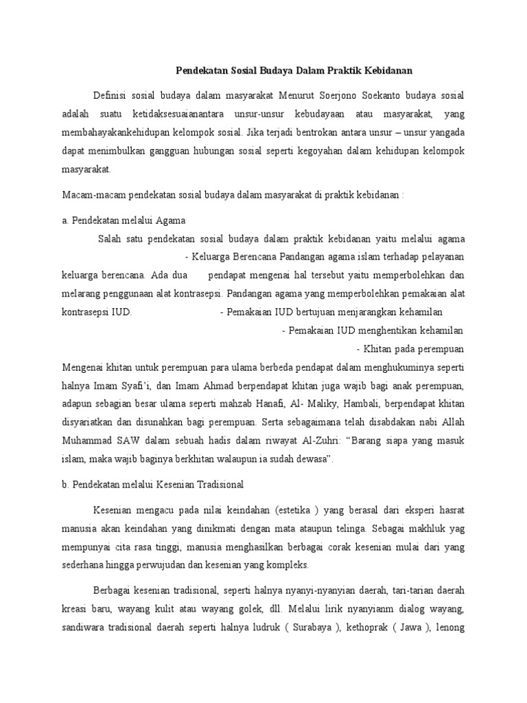 M12 Pendekatan Sosial Budaya Dalam Praktik Kebidanan Pdf