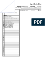 Input Data Sheet For E-Class Record: Region Division School Name