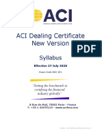 ACI Dealing Certificate New Version Syllabus 27 Jul 2020