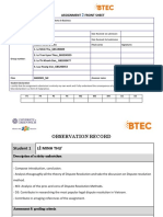 BTEC Level 4 HND Diploma in Business Assignment 2 Front Sheet