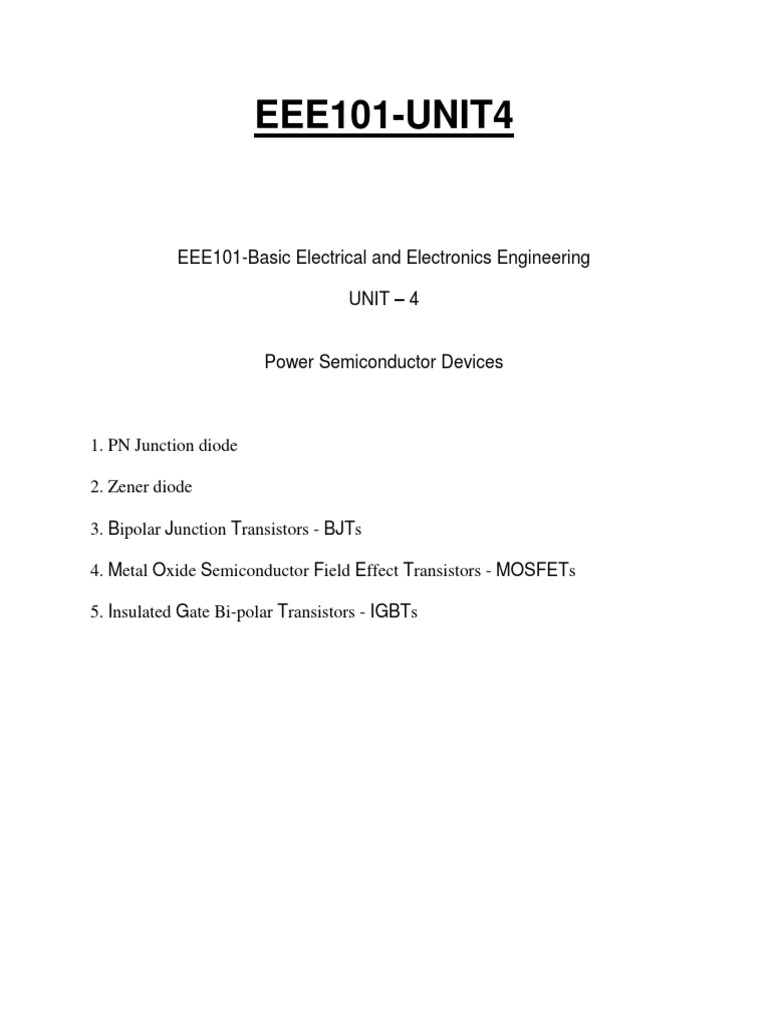 Intro to Power Semiconductor Devices | PDF | P–N Junction | Field ...