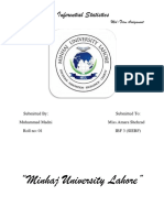 "Minhaj University Lahore": Inferential Statistics