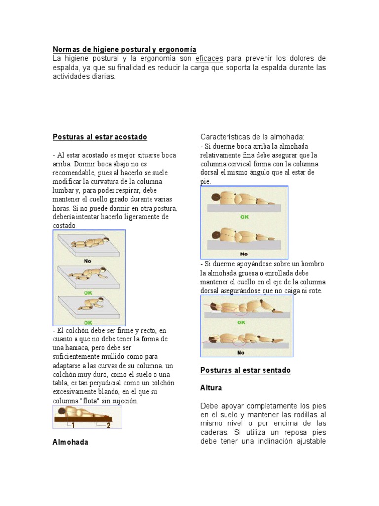 Capacitacion Higiene Postural y Ergonomia | PDF | Factores humanos y ...