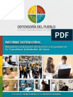 Informe Defensorial Naturaleza y Vulneracion Del Derecho a La Igualdad de Los Consultores Individuales de Linea