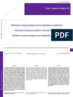 Predictores Neuropsicológicos de Las Habilidades Académicas Neuropsychological Predictors of Academic Ability