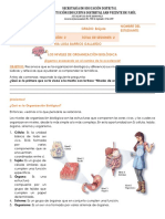 Guía Ciencias Naturales Niveles de Organizaciòn Biològica - Brújula 2021