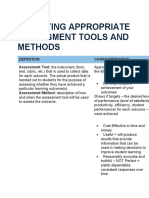 Selecting Appropriate Assessment Tools and Methods