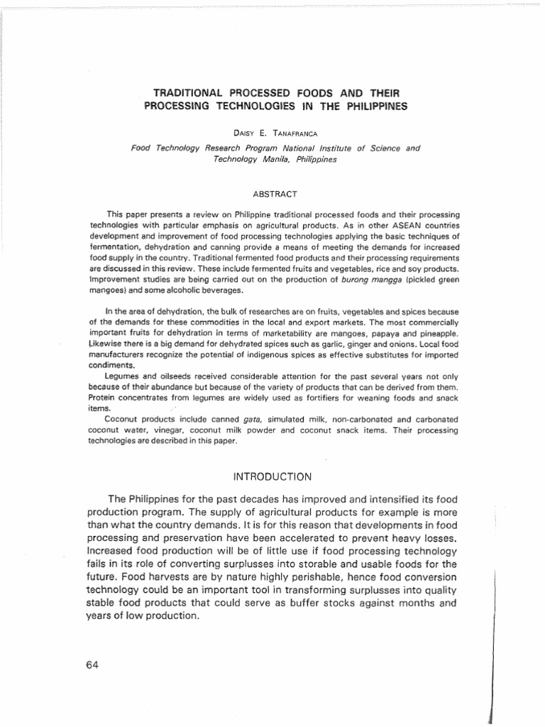 Philippine Traditional Processed Foods | PDF | Soybean | Tofu