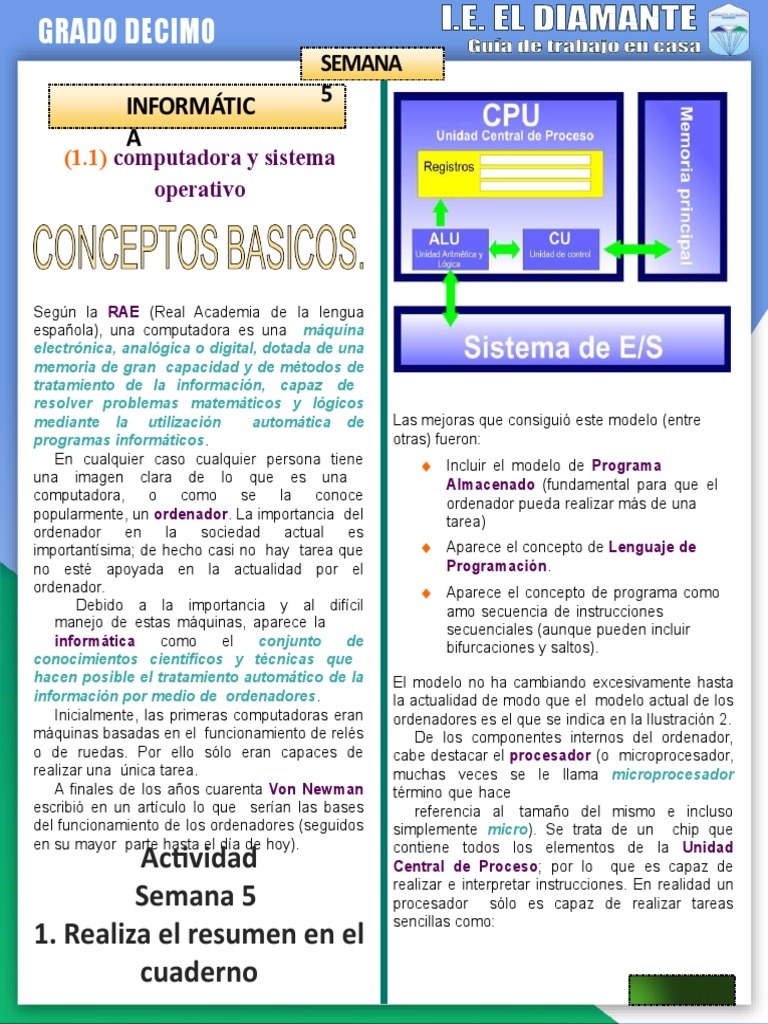 Guia Decimo Informática | PDF | Hardware de la computadora | Sistema ...