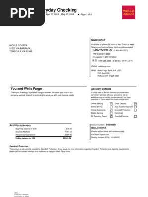 bank statement