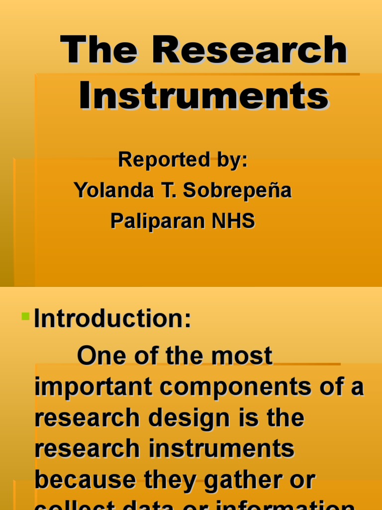 what is a research instrument pdf