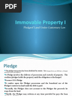 Immovable Property I: Pledgeof Land Under Customary Law