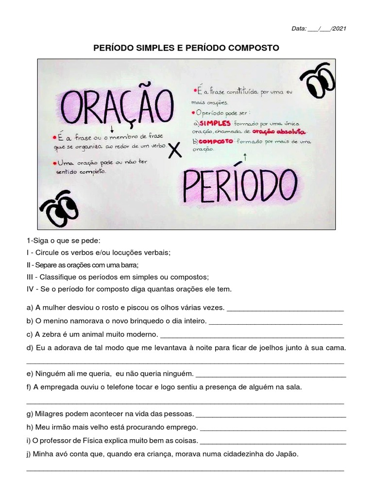 Exercícios sobre Período Simples e Composto | PDF