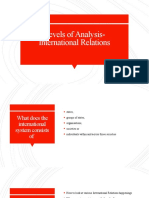 Levels of analysis IR