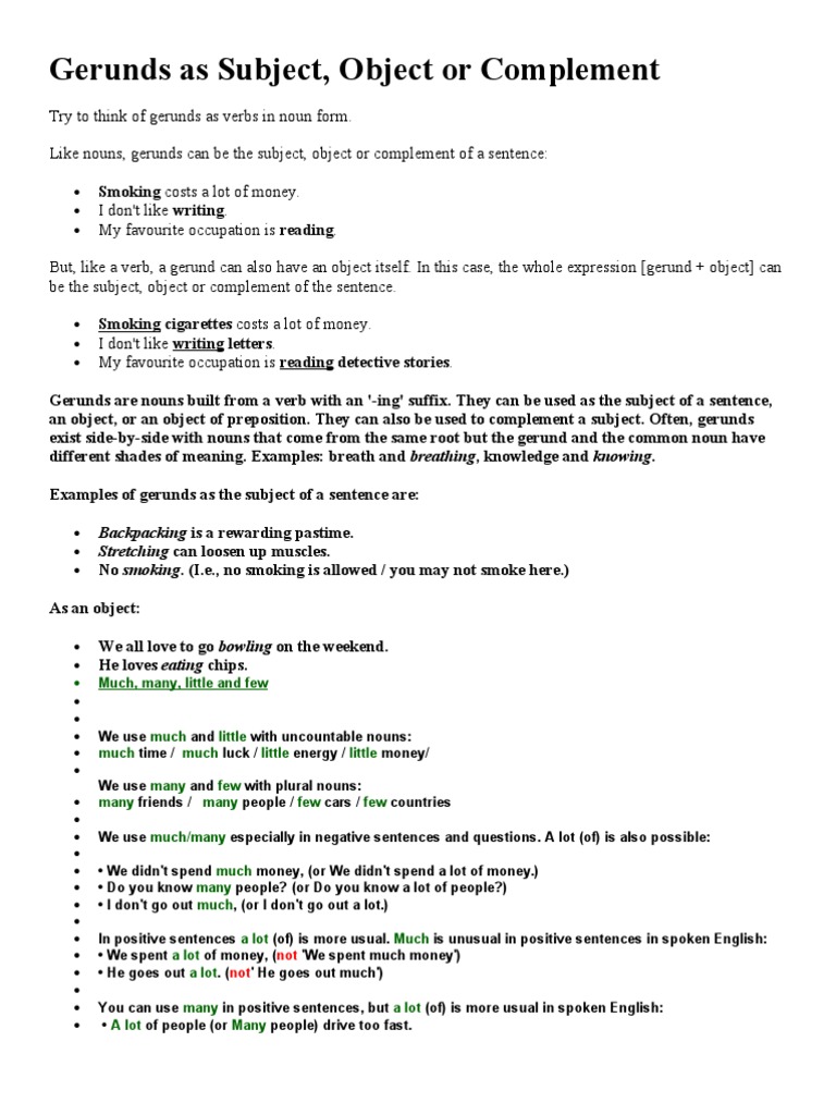 Gerunds as Subjects and Complements | PDF | Verb | Prison