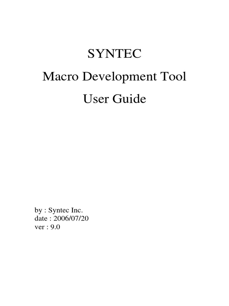 Syntec Macro Development Tool Guide | PDF | Subroutine | Parameter ...