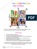 Seasonal Color Analysis Quizzz Worksheet Printable