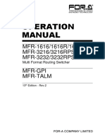 Operation Manual: MFR-1616/1616R/1616A MFR-3216/3216RPS MFR-3232/3232RPS Mfr-Gpi Mfr-Talm