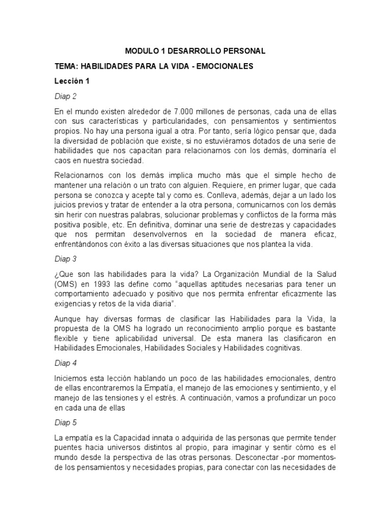Habilidades Emocionales para la Vida | PDF | Las emociones | Empatía