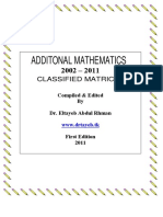 Additonal Mathematics: Classified Matrices