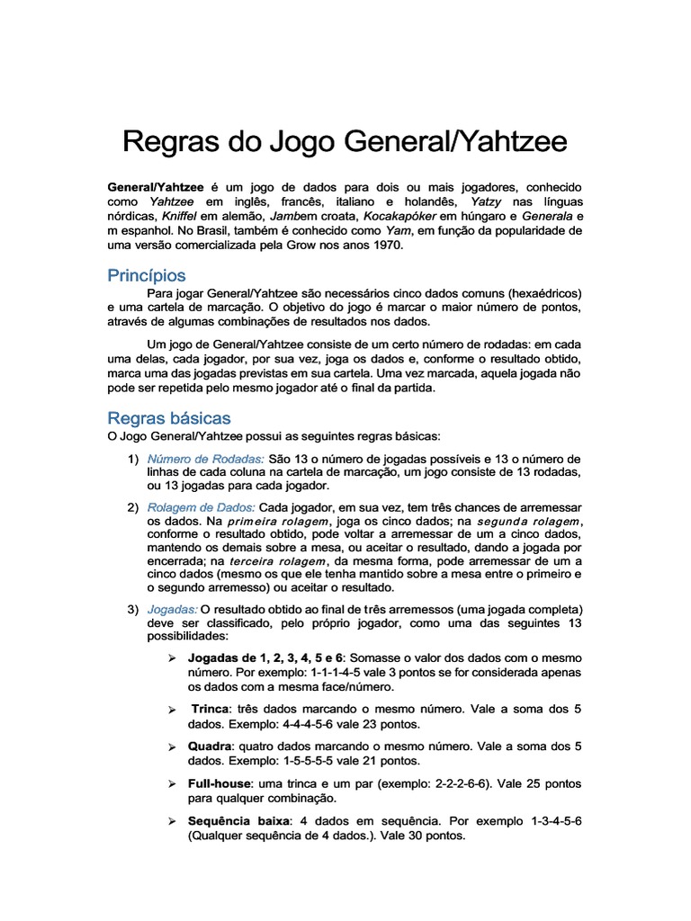 Qdoc - Tips - Regras Do Jogo General, PDF