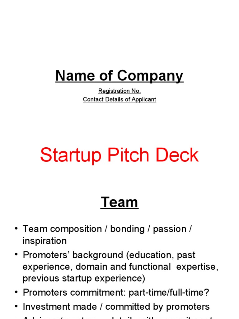 Startup Pitch Deck Overview | PDF | Startup Company | Small Business ...