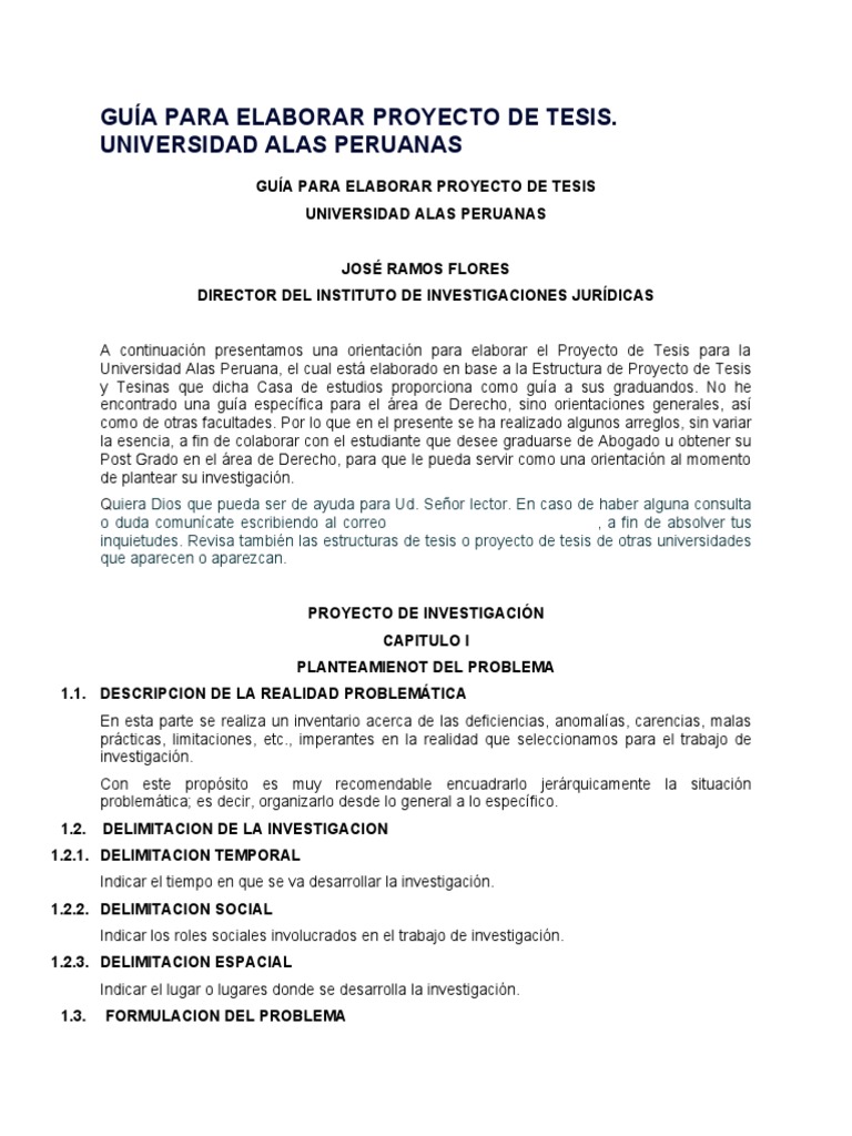 Guía para Elaborar Proyecto de Tesis | PDF | Hipótesis | Diseño de la ...