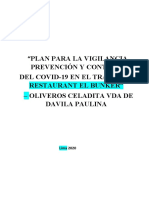 2.4 Plan de Vigilancia, Prevencion y Control Covid-19 en El T - Rest - El Bunker