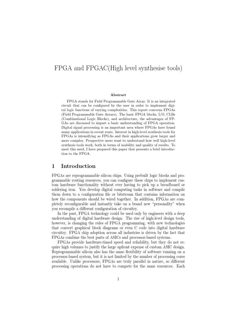 FPGA Basics for Engineers | PDF | Field Programmable Gate Array | Vhdl