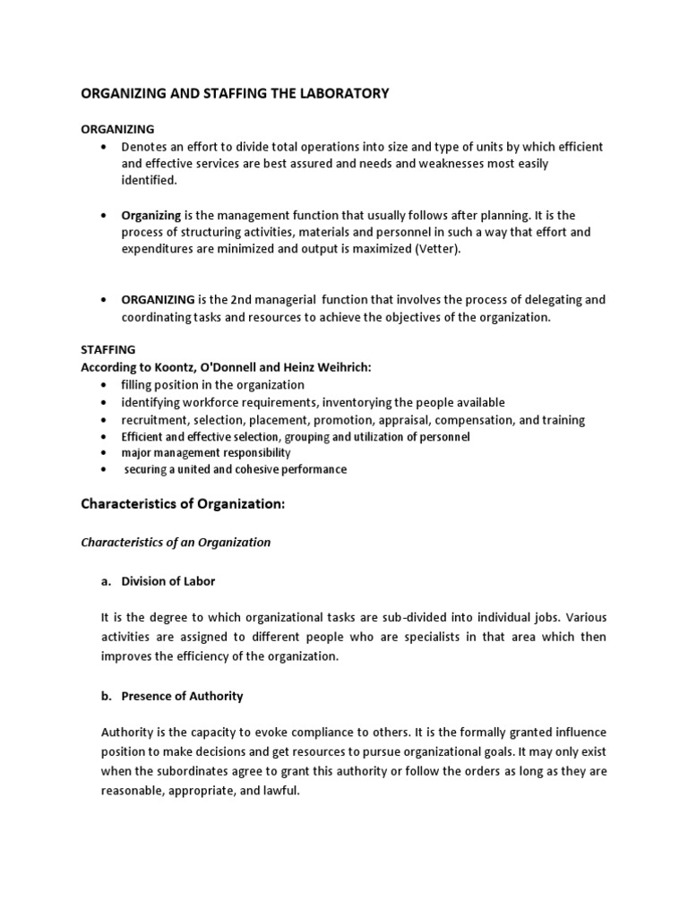 3 Chapter III Organizing and Staffing | PDF | Pathology | Medicine