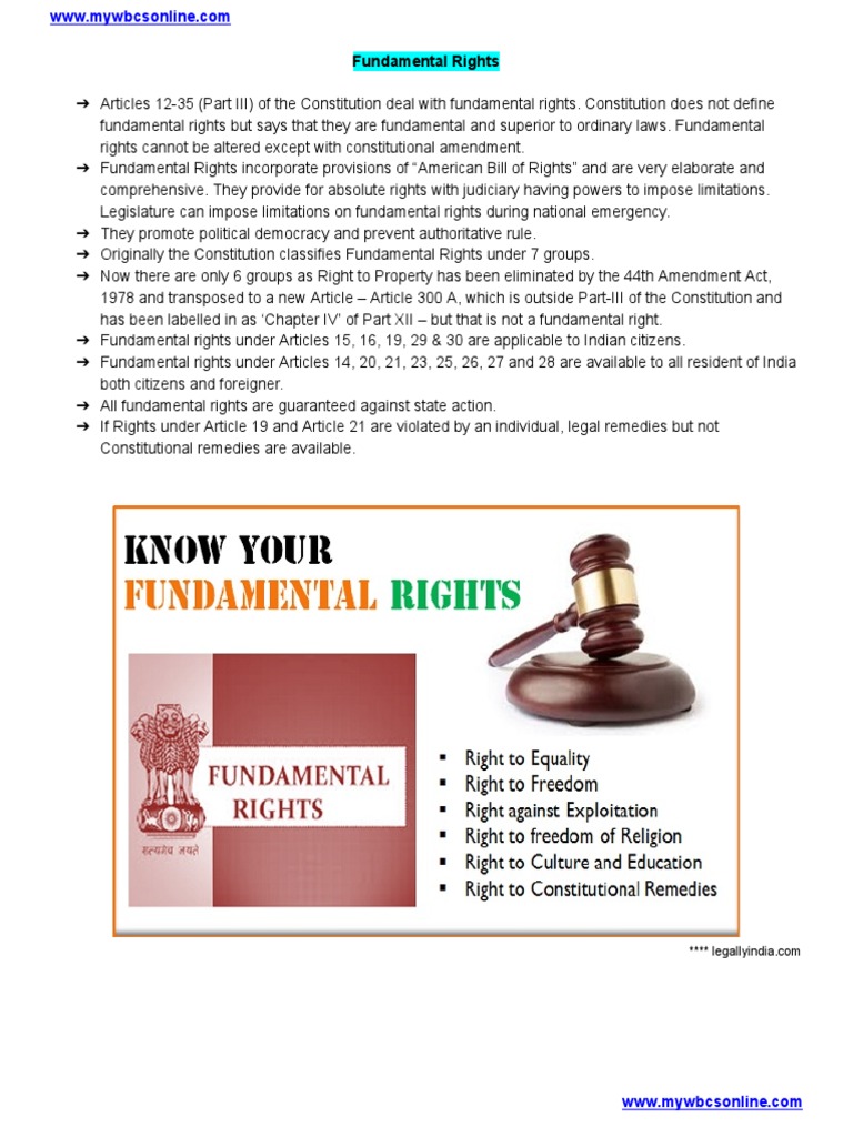 Overview of Fundamental Rights in India | PDF | Writ Of Prohibition | Writ