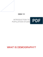 Introduction To Population Studies