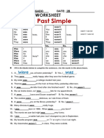 BE VERB: Past Simple: Grammar Worksheet