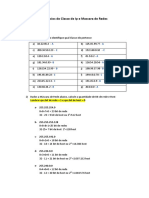 Exercícios de Classe de Ip e Mascara de Redes