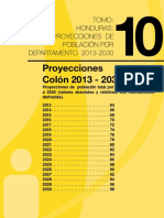 Proyecciones Colón 2013 - 2030: Tomo: Honduras: Proyecciones de Población Por DEPARTAMENTO 2013-2030