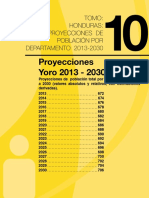 Proyecciones Yoro 2013 - 2030: Tomo: Honduras: Proyecciones de Población Por DEPARTAMENTO 2013-2030