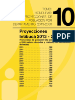 Proyecciones Intibucá 2013 - 2030: Tomo: Honduras: Proyecciones de Población Por DEPARTAMENTO 2013-2030