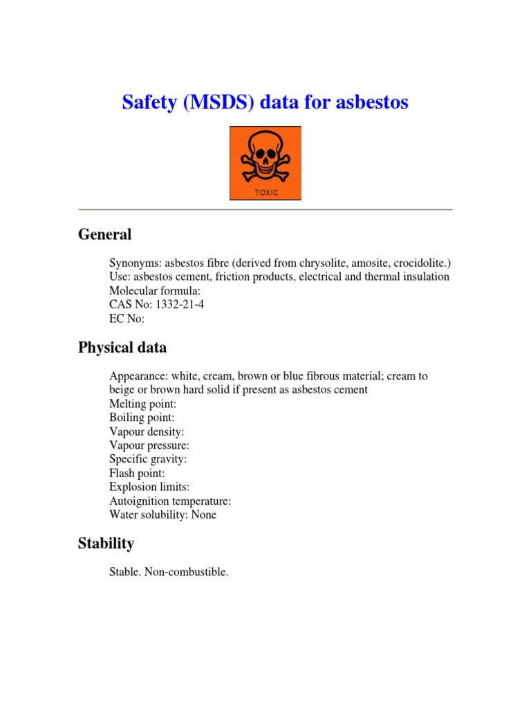 MSDS Asbestos PDF