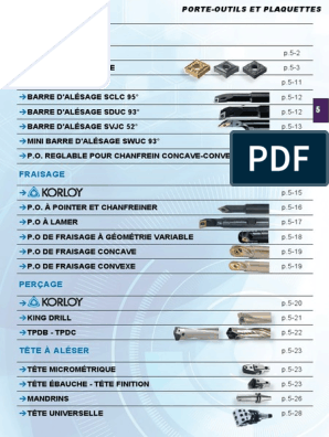 Catalogue Porte Outils Et Plaquettes 2019, PDF, Matériaux
