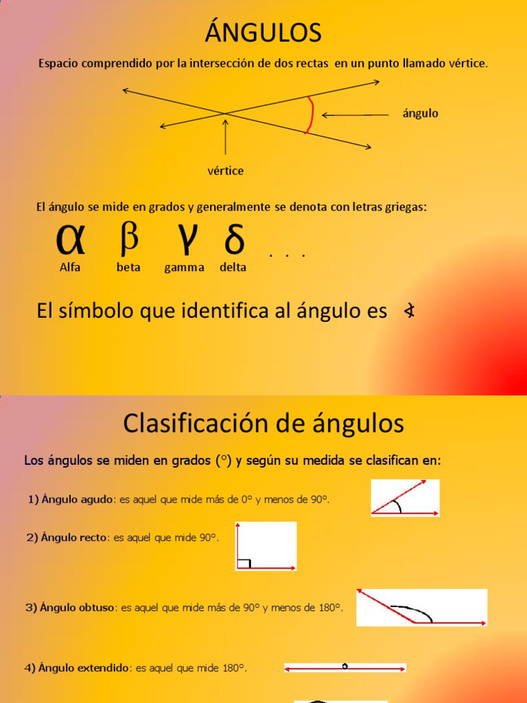 Clasificación y símbolos de ángulos | PDF