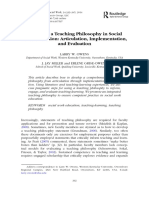 Activating A Teaching Philosophy in Social Work Education - Articulation, Implementation, and Evaluation