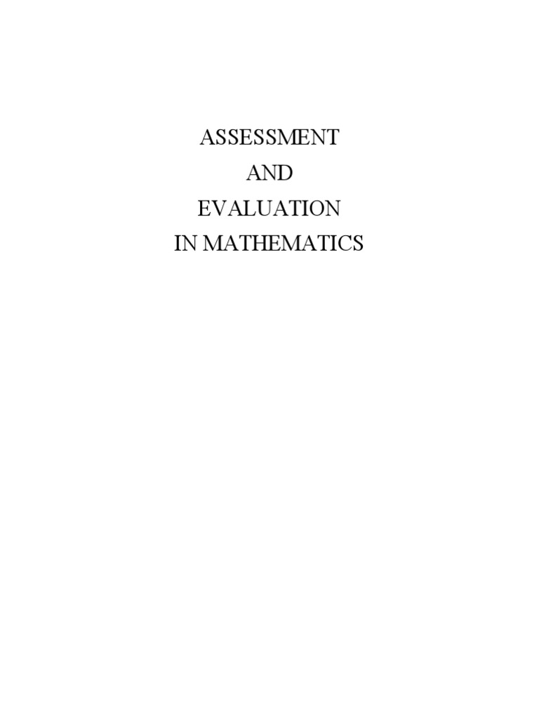 Assessment vs. Evaluation in Math | PDF | Educational Assessment ...