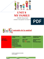 Unidad 8 sobre mi familia y vocabulario familiar