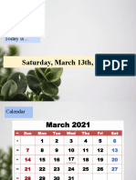 Daily calendar and activities