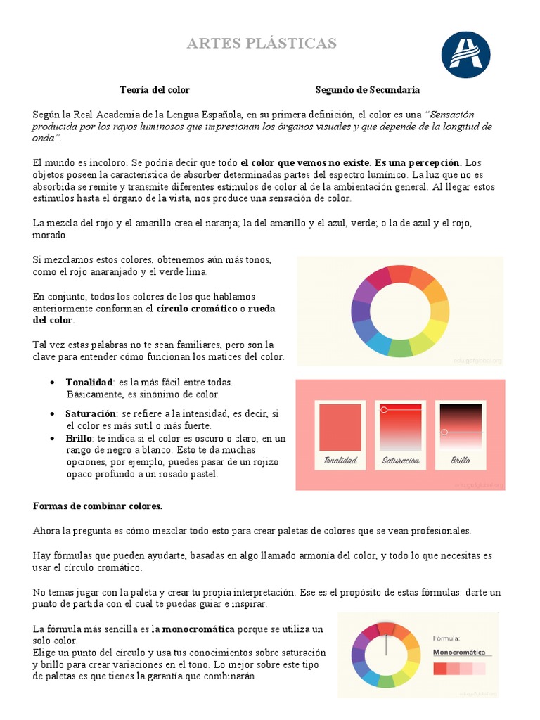 Teoría Del Color Tercero Sec | PDF | Color | Cian