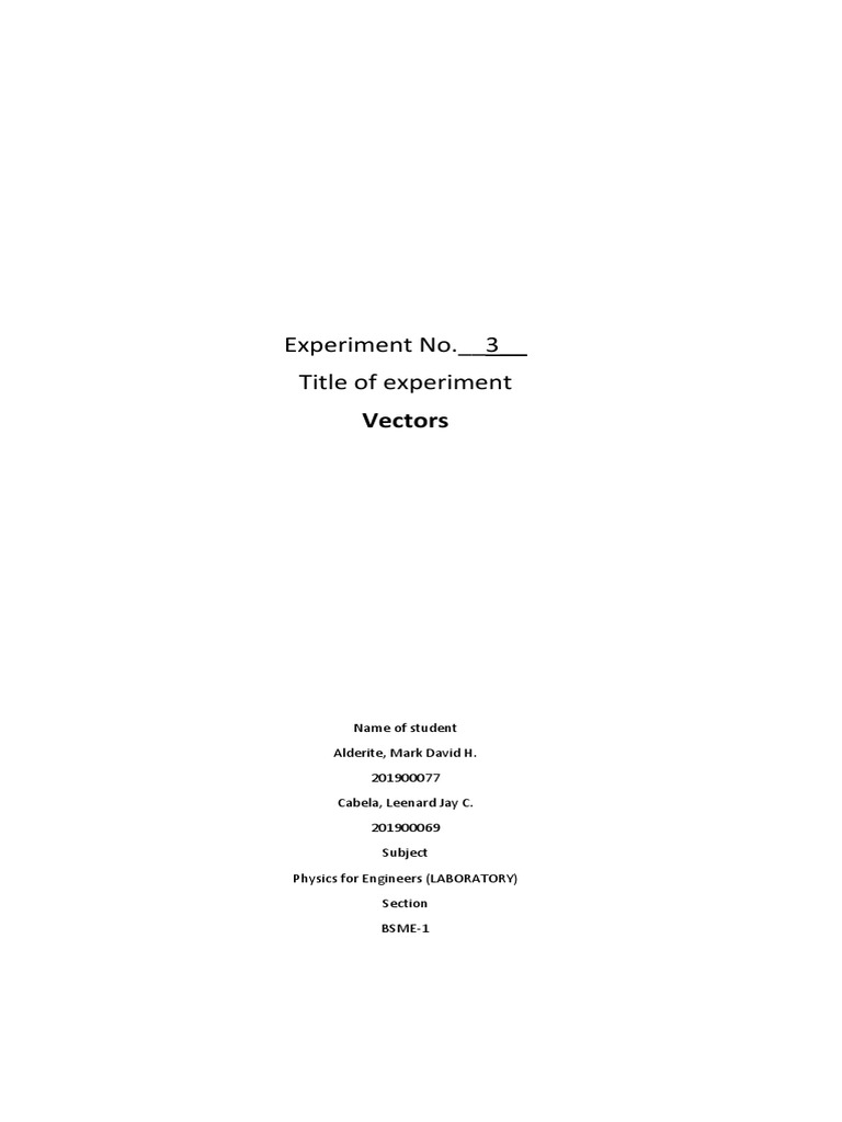 Vector Addition and Equilibrium Experiment | PDF | Force | Euclidean Vector