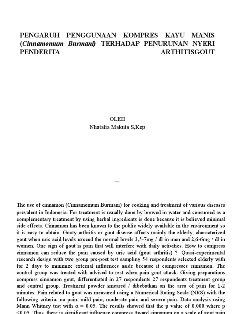 Jurnal (Natalia Makuta) PDF Gout Arthritis